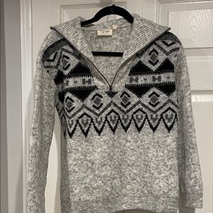 Gray Patterned Women's Sweater